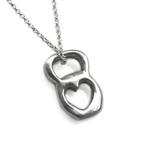 Kettlebell Love Necklace - Pewter